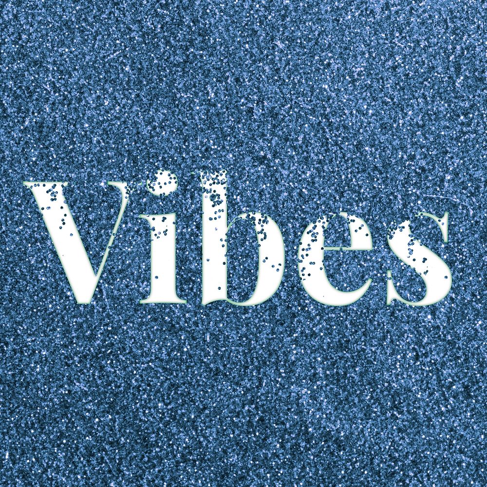 Vibes word text typography glitter font