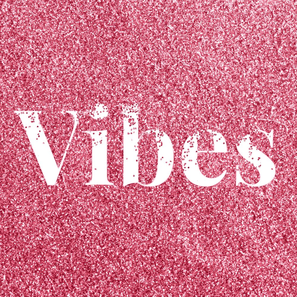 Rose glitter vibes word typography festive effect