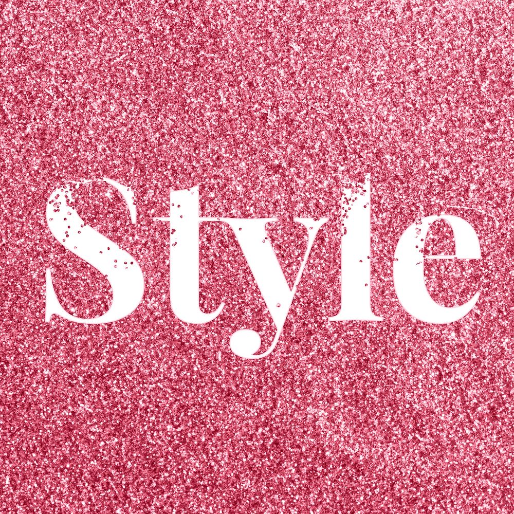 Style rose glitter word typography