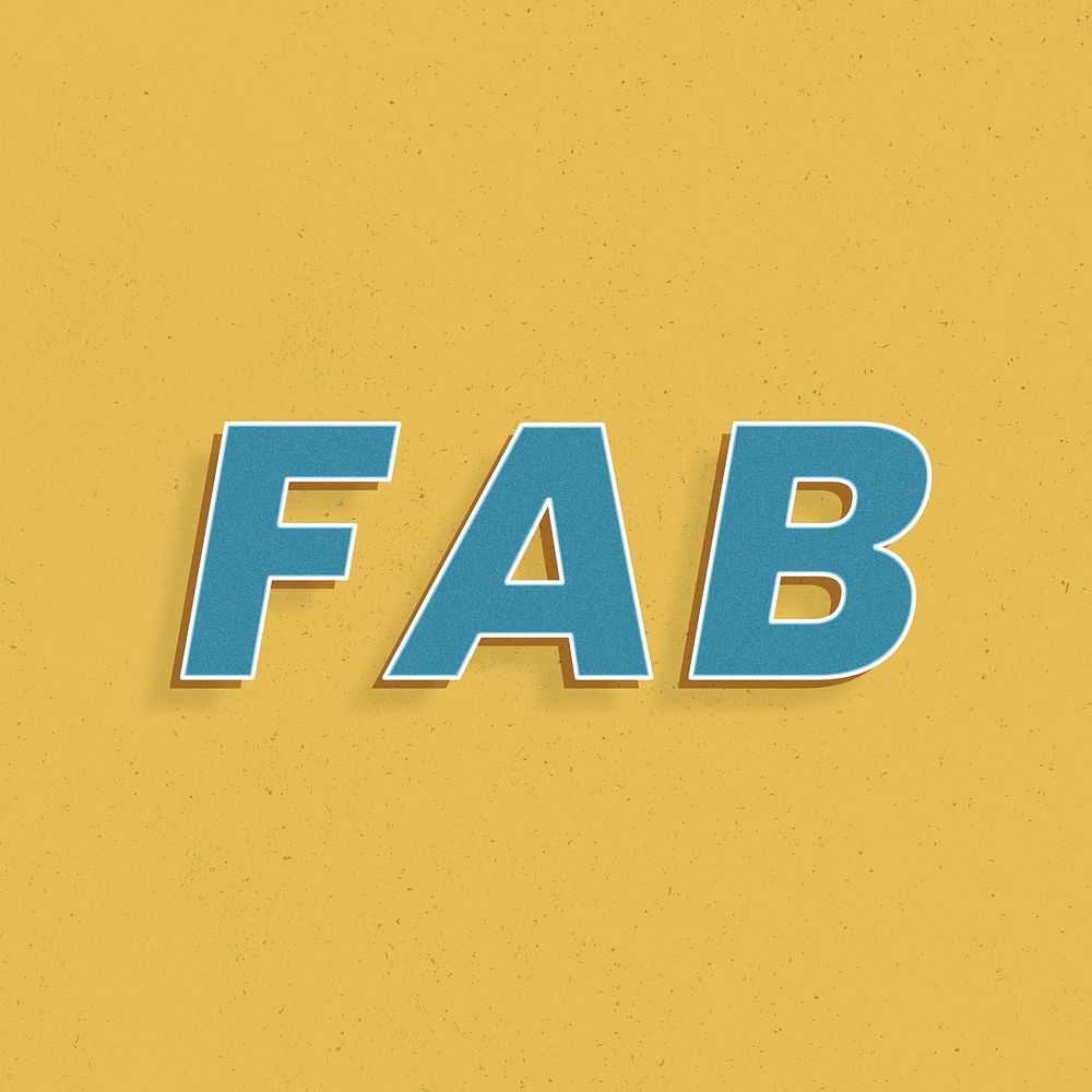 Retro fab word shadow typography lettering