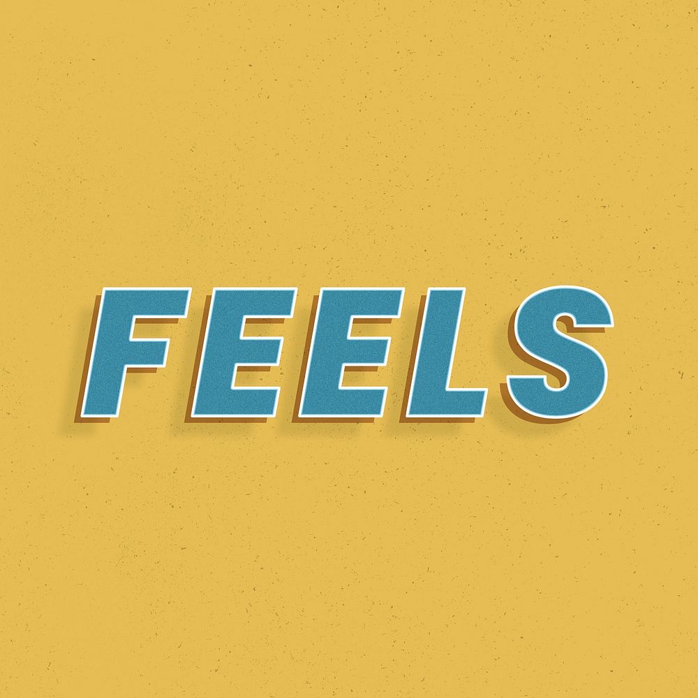 Bold text feels word retro font lettering