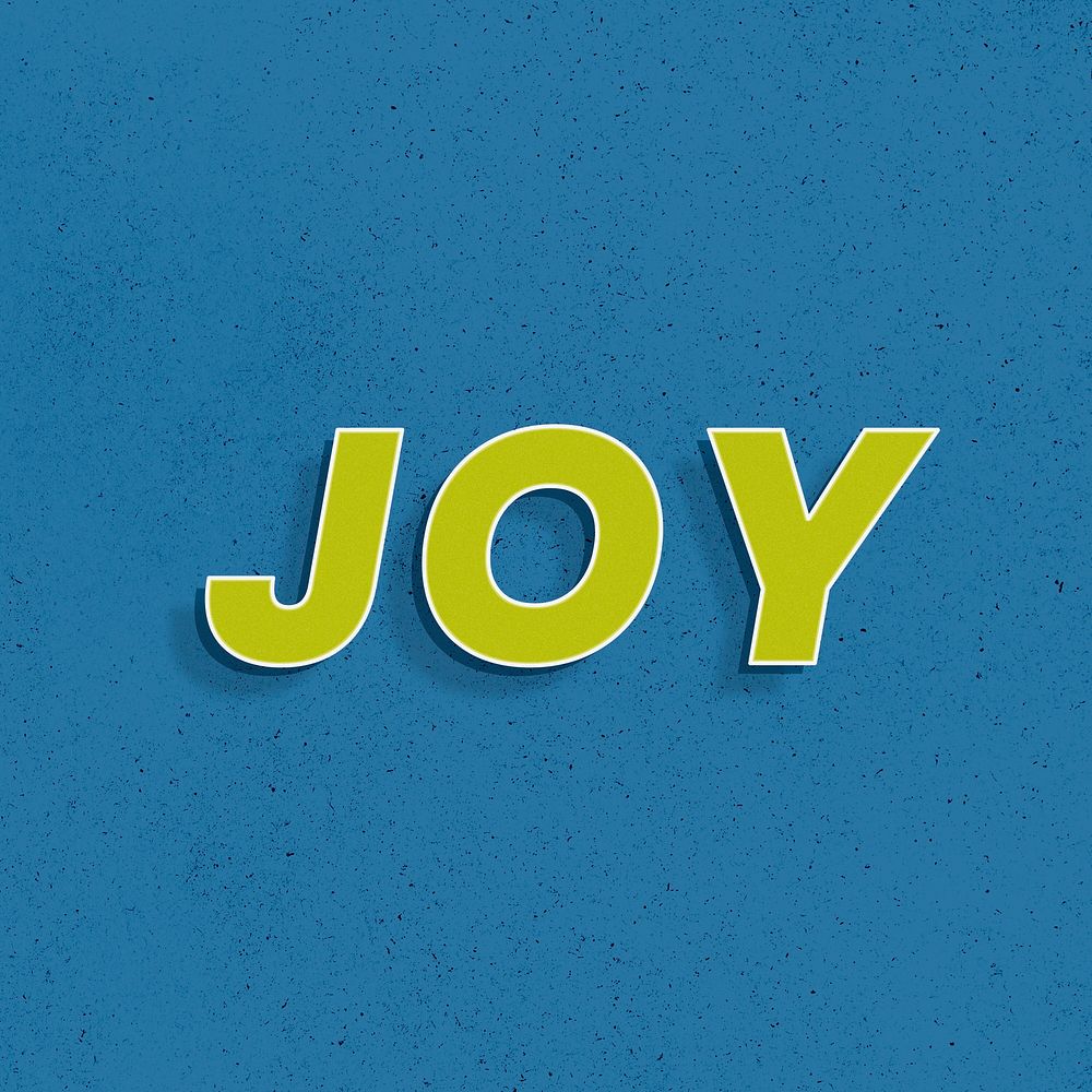 Joy word 3d bold effect retro lettering