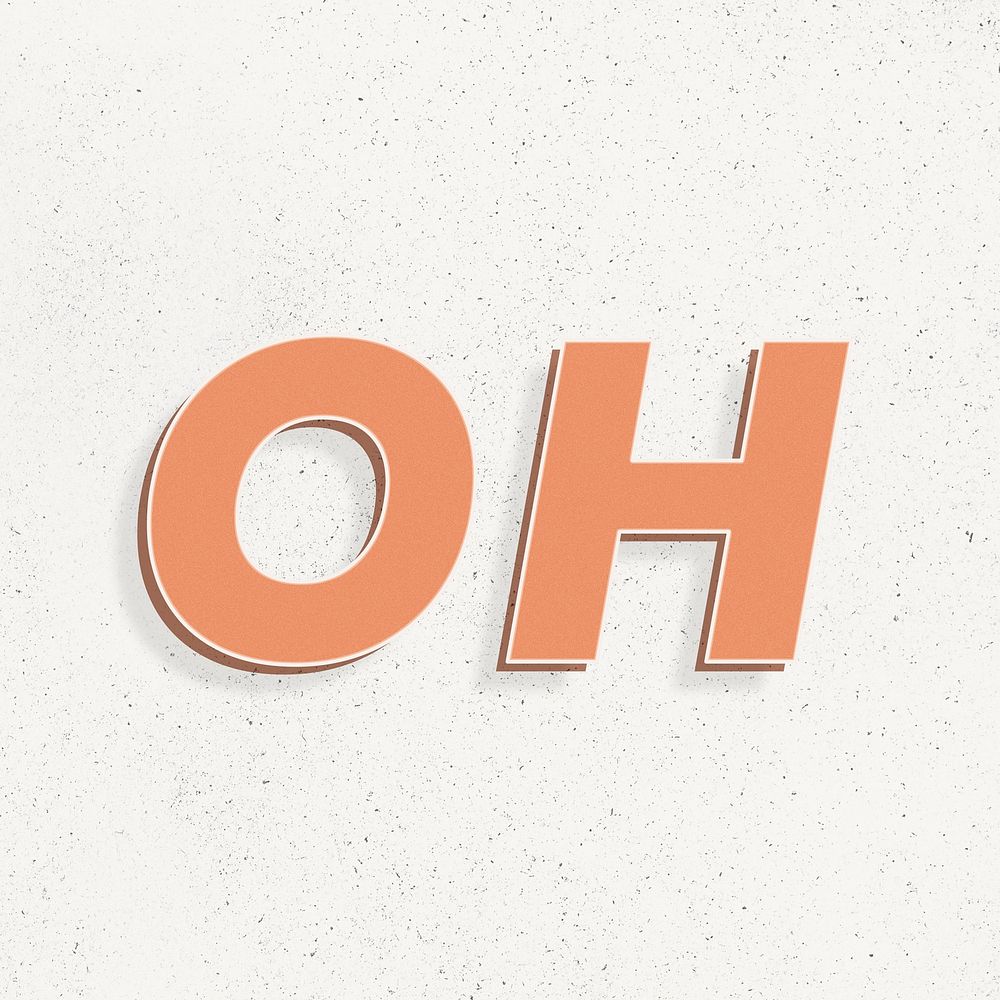 Oh 3d retro font typography lettering