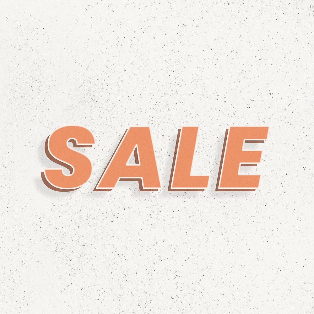 3d effect sale word retro typography lettering