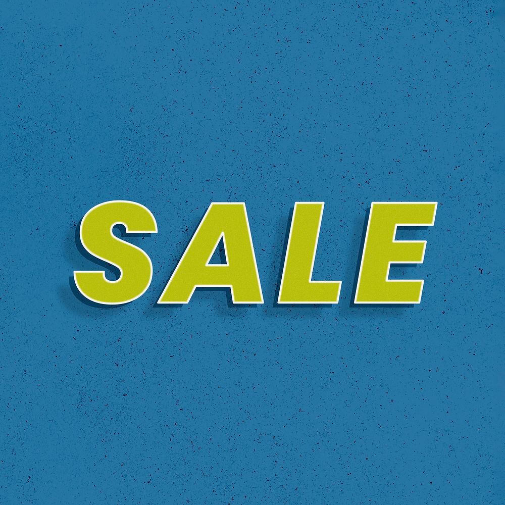 Sale text retro 3d effect typography lettering