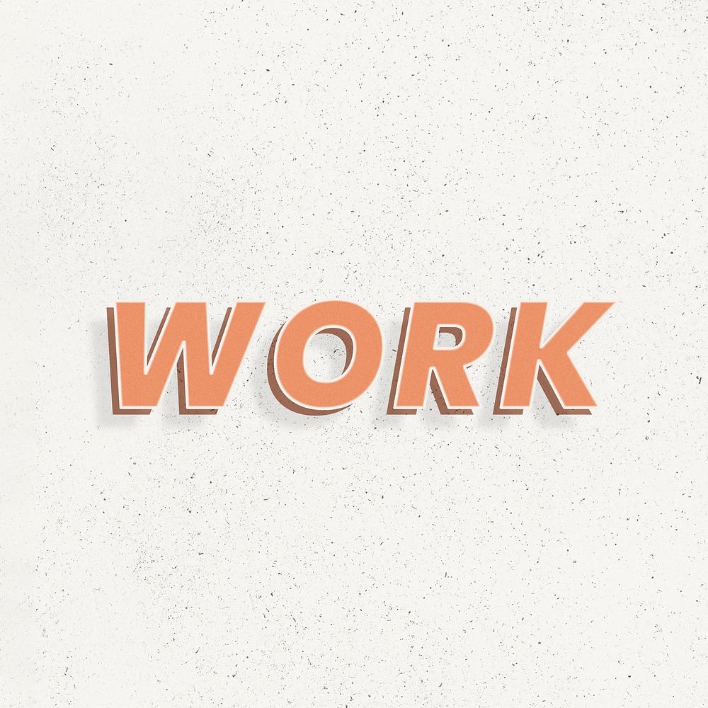 Work retro style shadow typography 3d effect