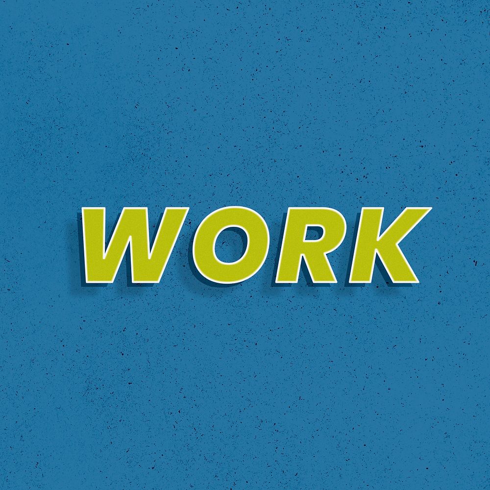 Retro work word shadow typography lettering