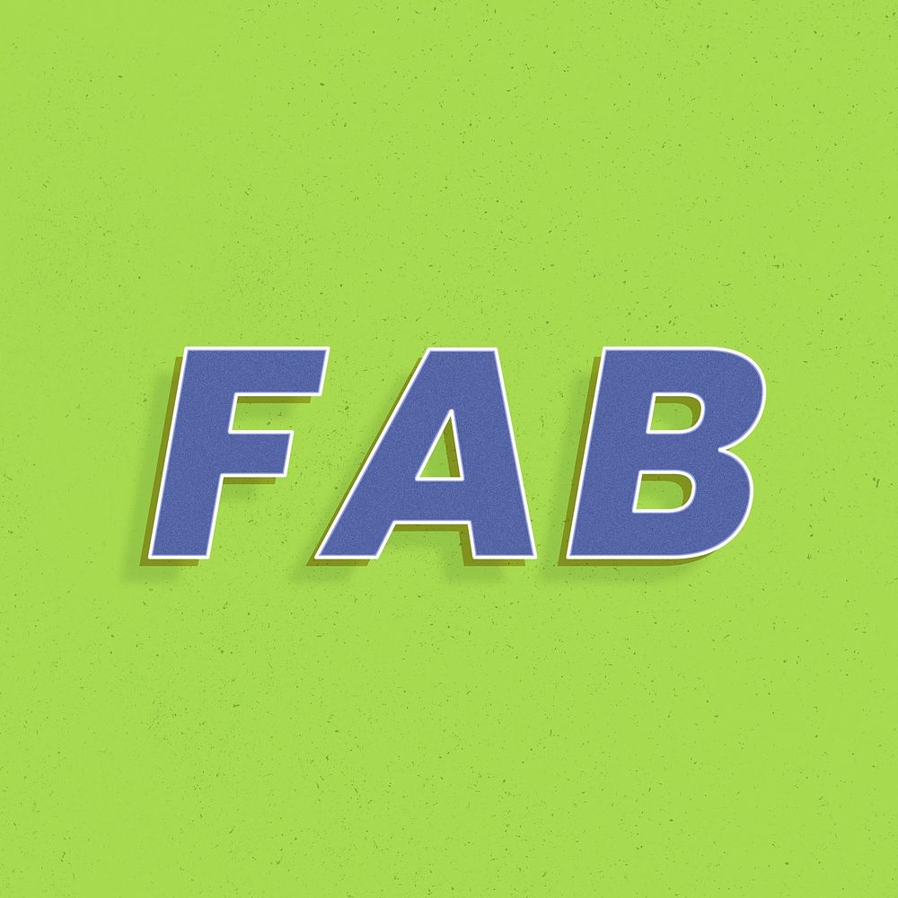 Fab text retro 3d effect typography lettering