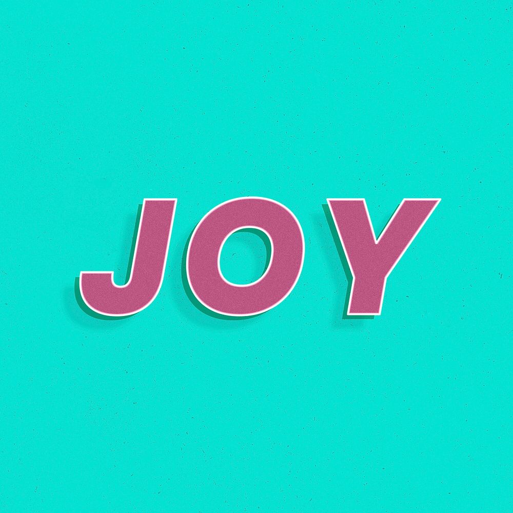 Retro joy word bold text typography 3d effect