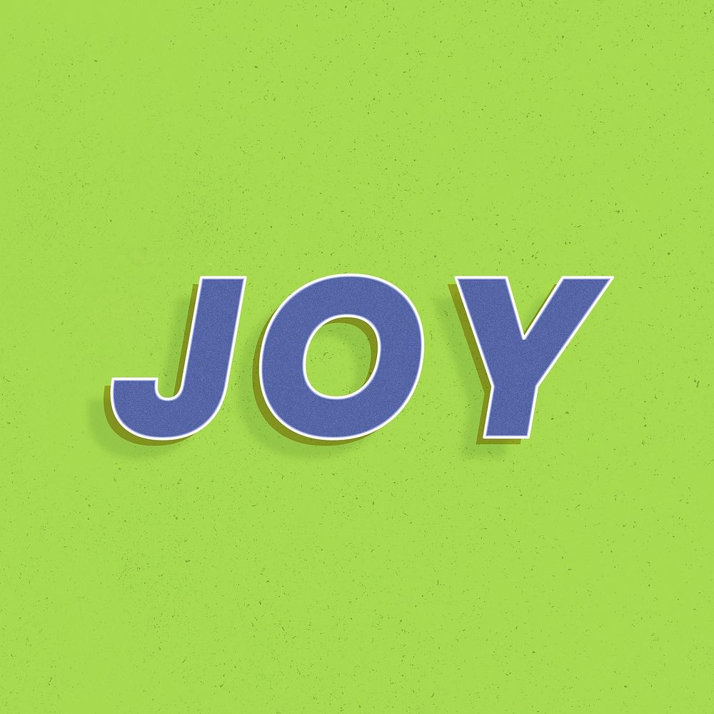 Joy lettering retro 3d effect typography