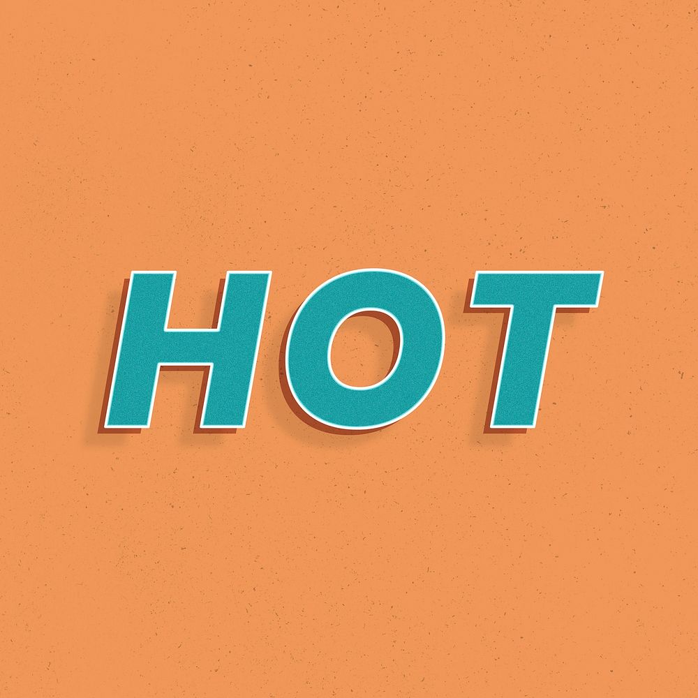 Retro hot word art lettering typography