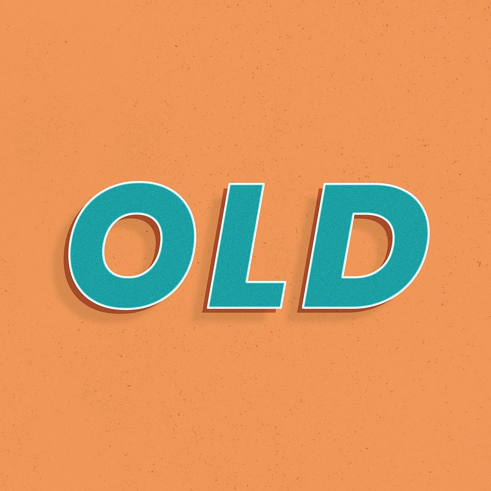 Old word 3d italic font retro lettering
