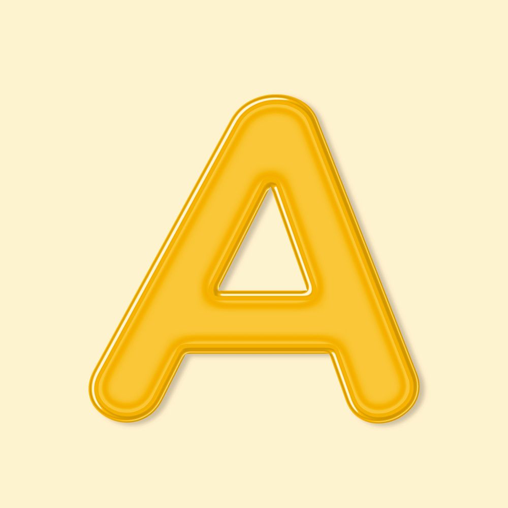 Letter A jelly bold psd embossed typography