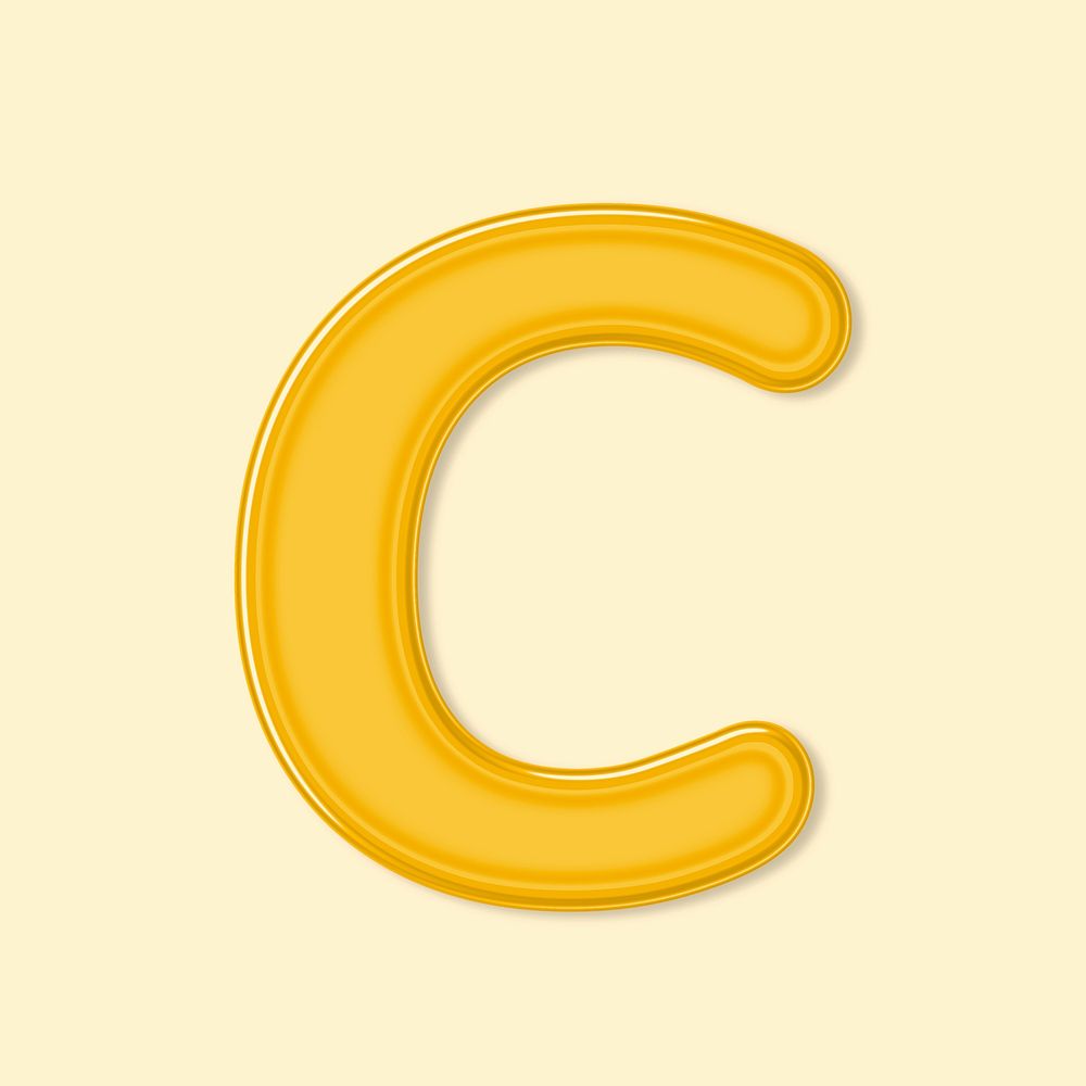 Jelly glossy bold letter C psd font