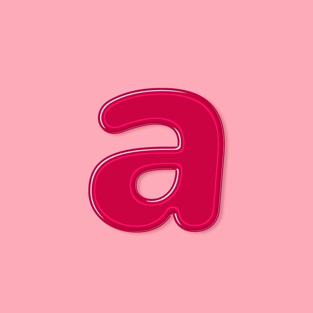 Letter a psd jelly bold embossed typography
