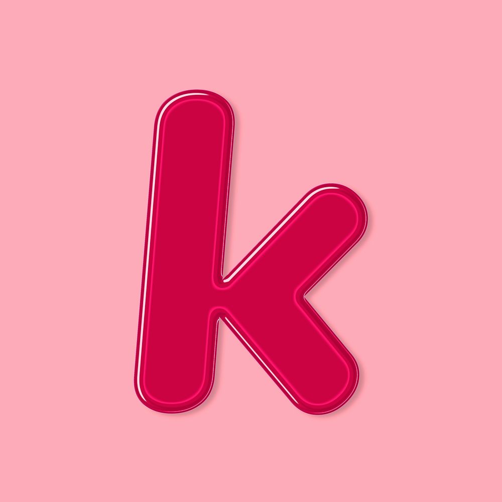 Jelly embossed letter k psd typography