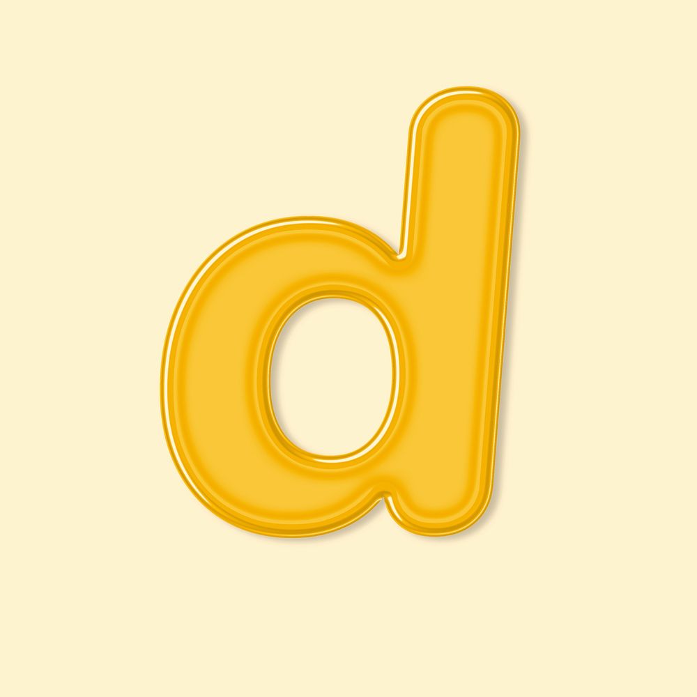 Psd jelly embossed letter d typography