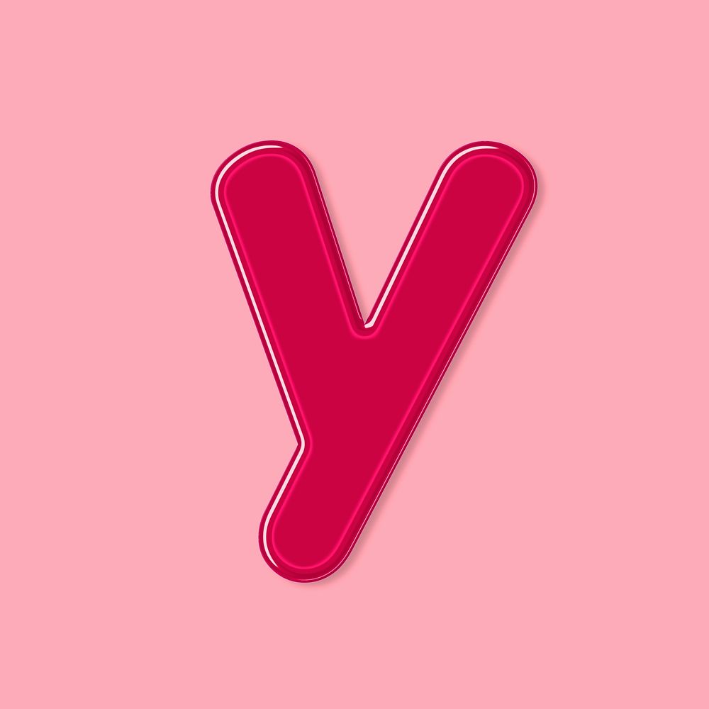 Bold jelly psd glossy letter y typography