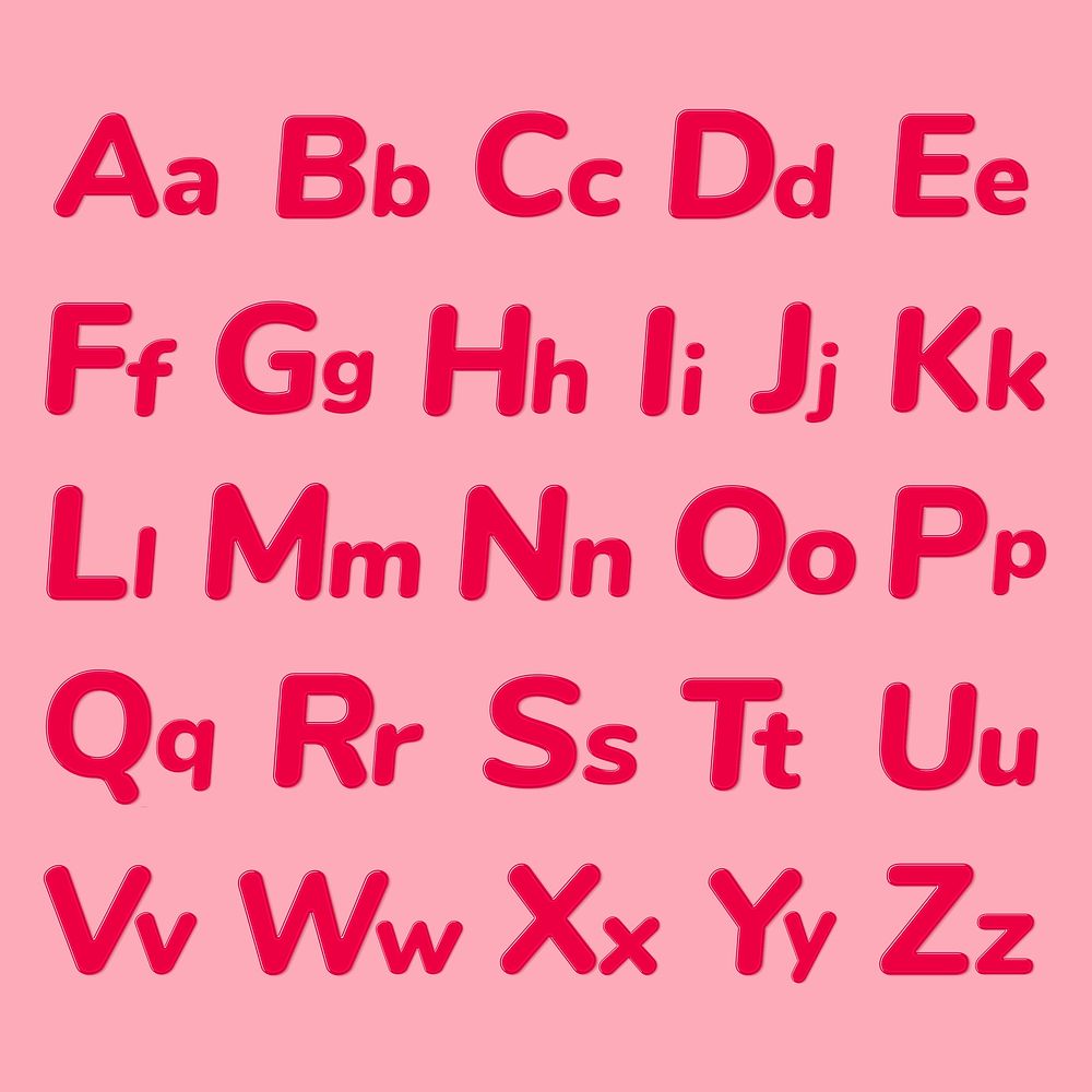 Jelly bold embossed alphabet psd typography set