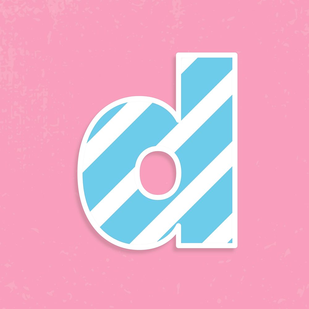 Psd letter d striped font