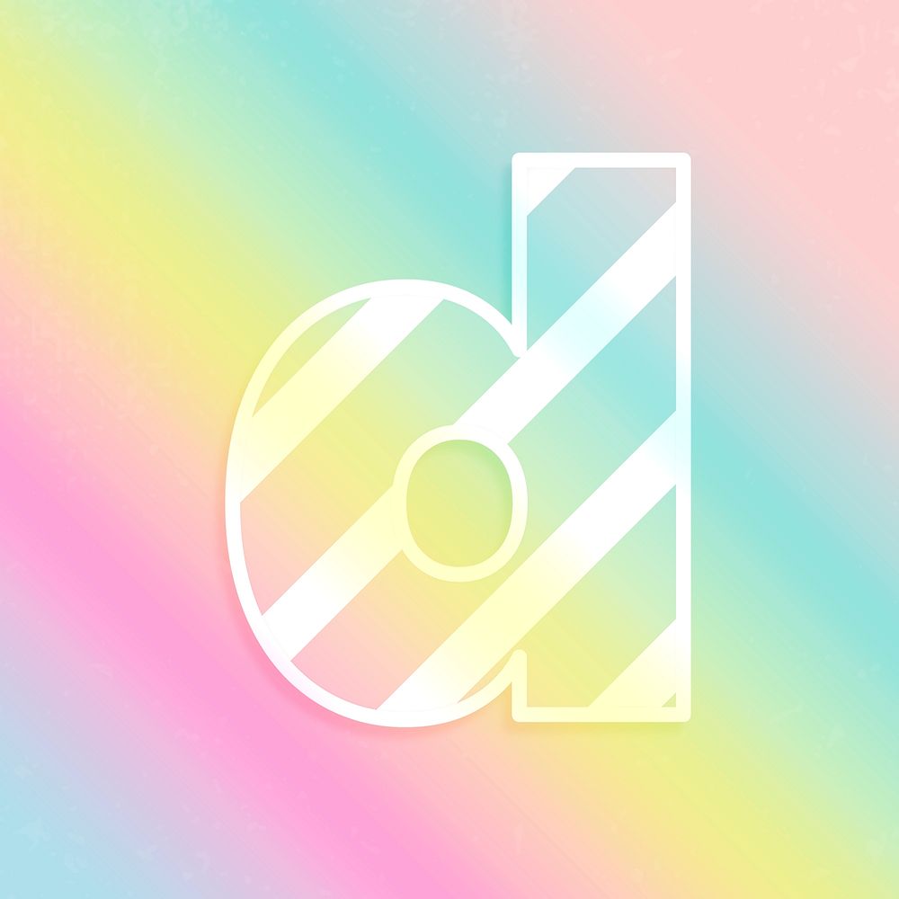 Psd letter d rainbow gradient