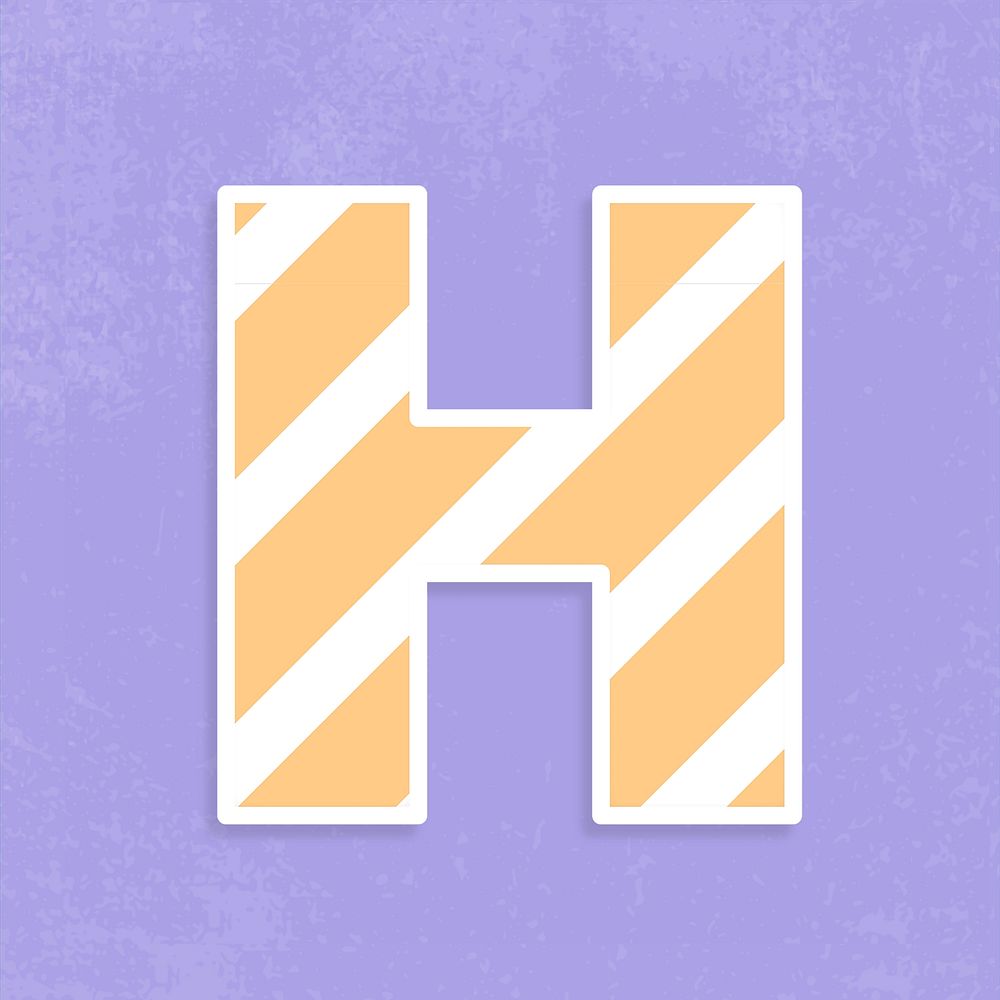 Psd letter h striped font