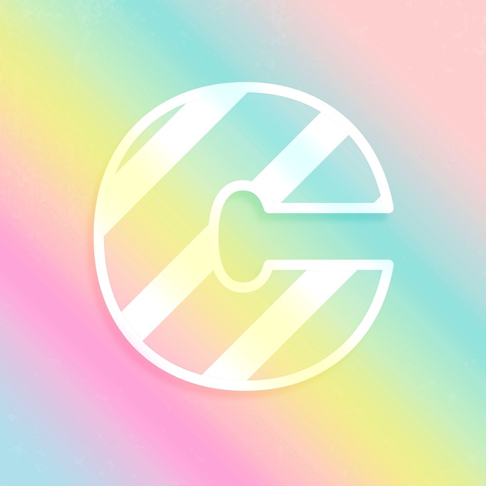 Psd letter c rainbow gradient
