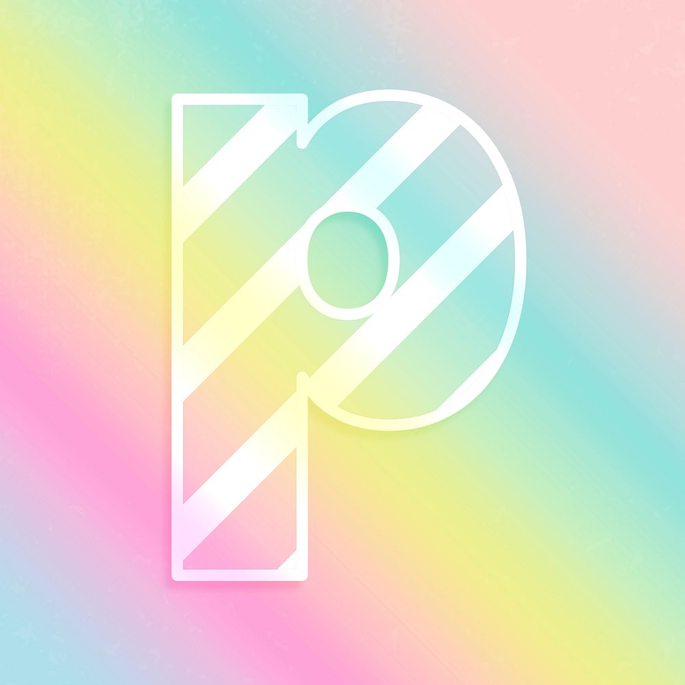 Psd letter p rainbow gradient