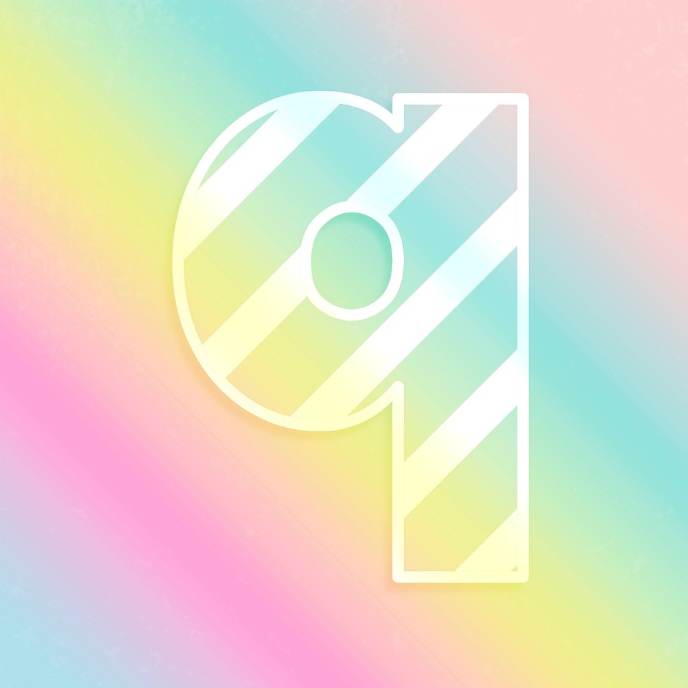 Psd letter q rainbow gradient