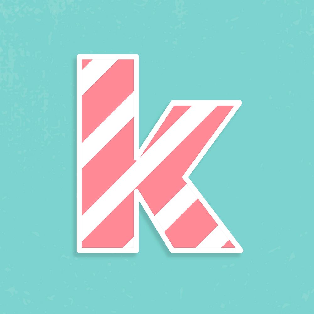 Psd letter k striped font