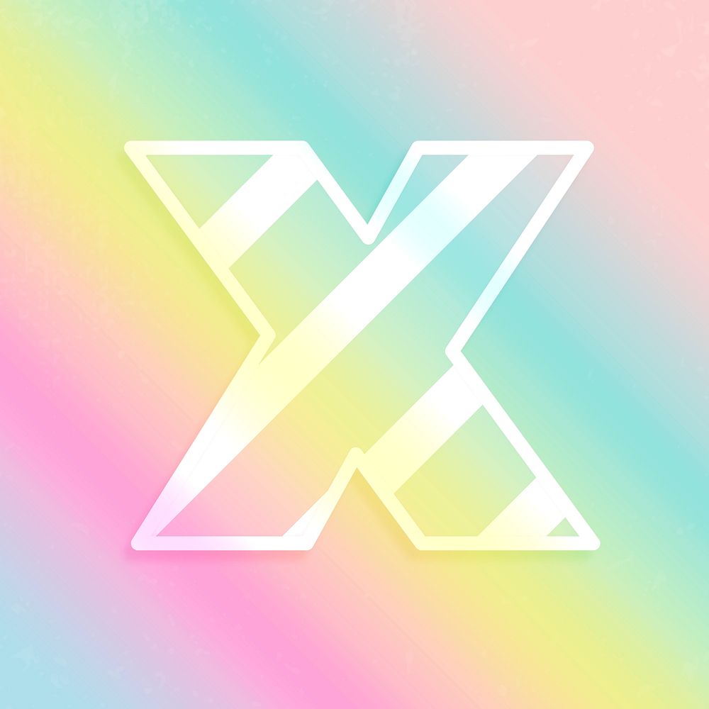 Psd letter x rainbow gradient