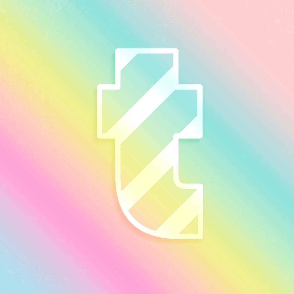 Psd letter t rainbow gradient