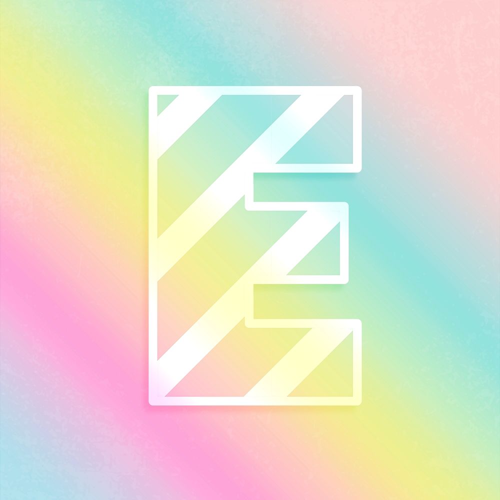 Psd letter e rainbow gradient