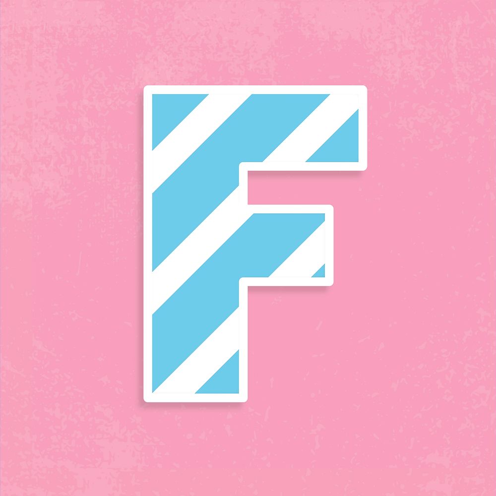 Psd letter f pastel striped font