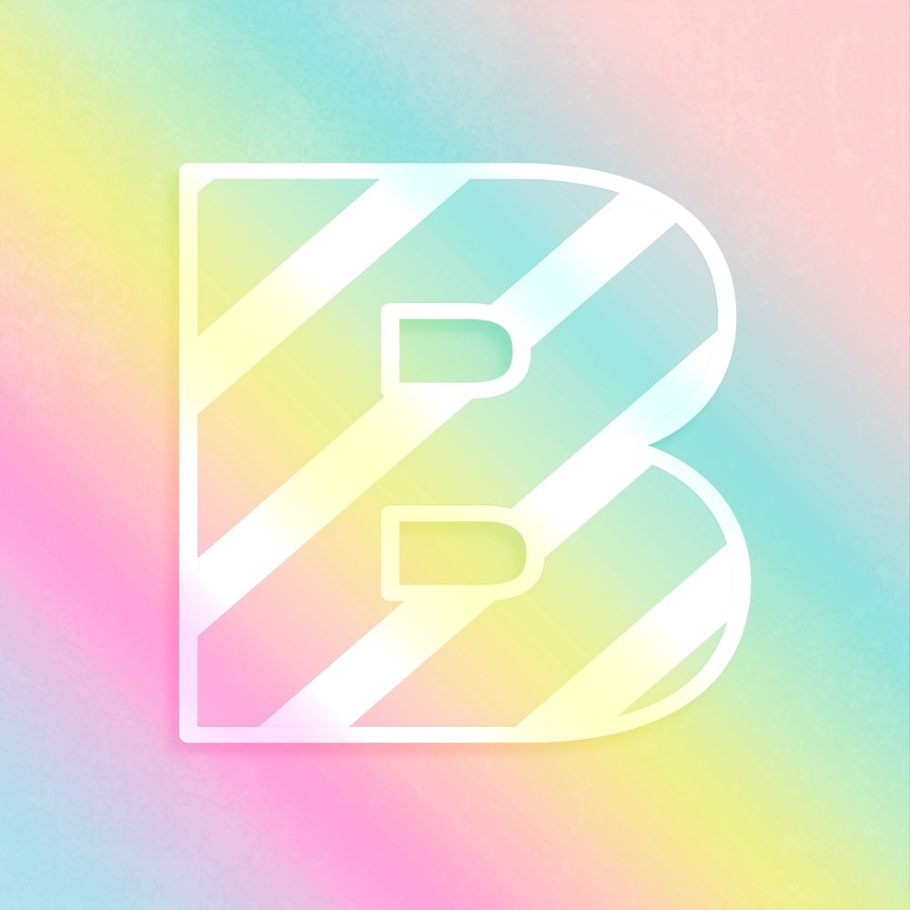 Psd letter b rainbow gradient