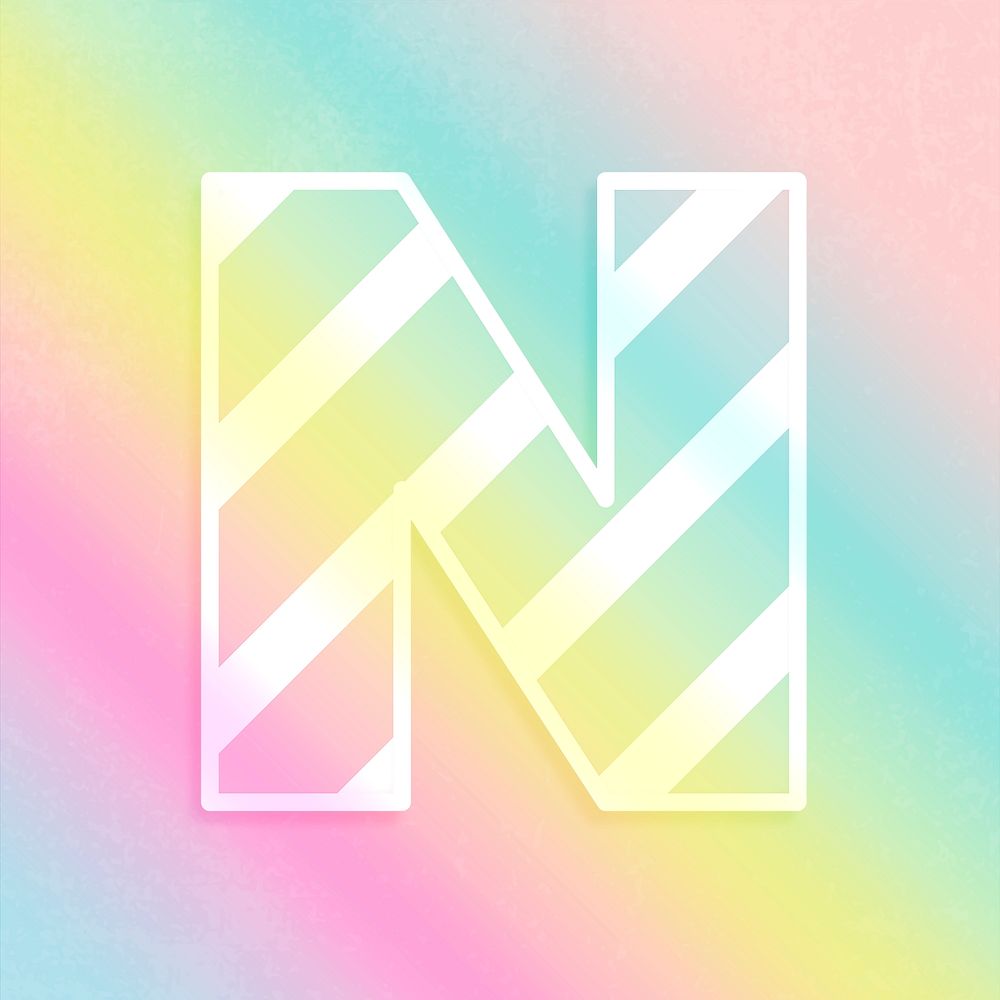 Psd letter n rainbow gradient
