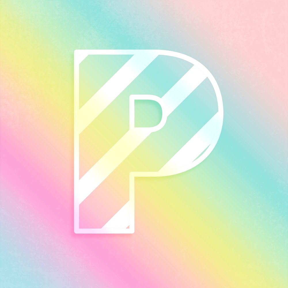 Psd letter p rainbow gradient