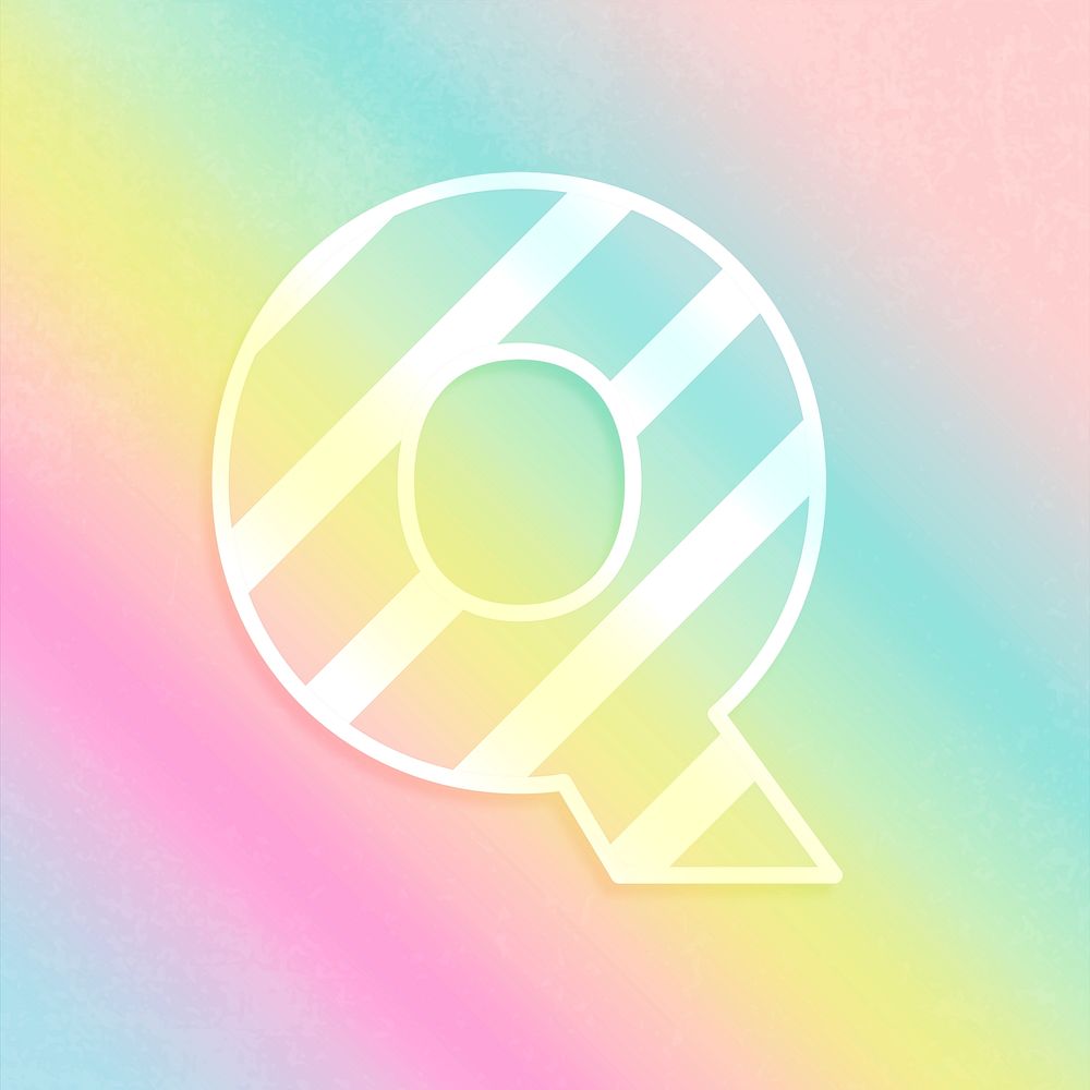 Psd letter q rainbow gradient