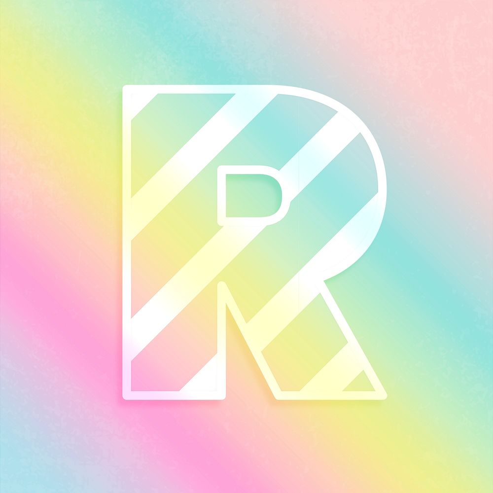 Psd letter r rainbow gradient