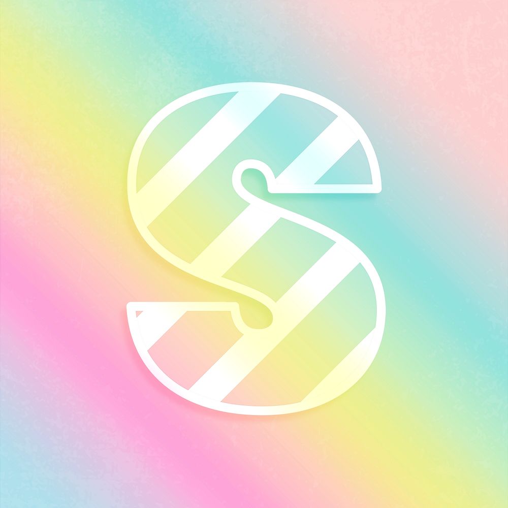 Psd letter s rainbow gradient