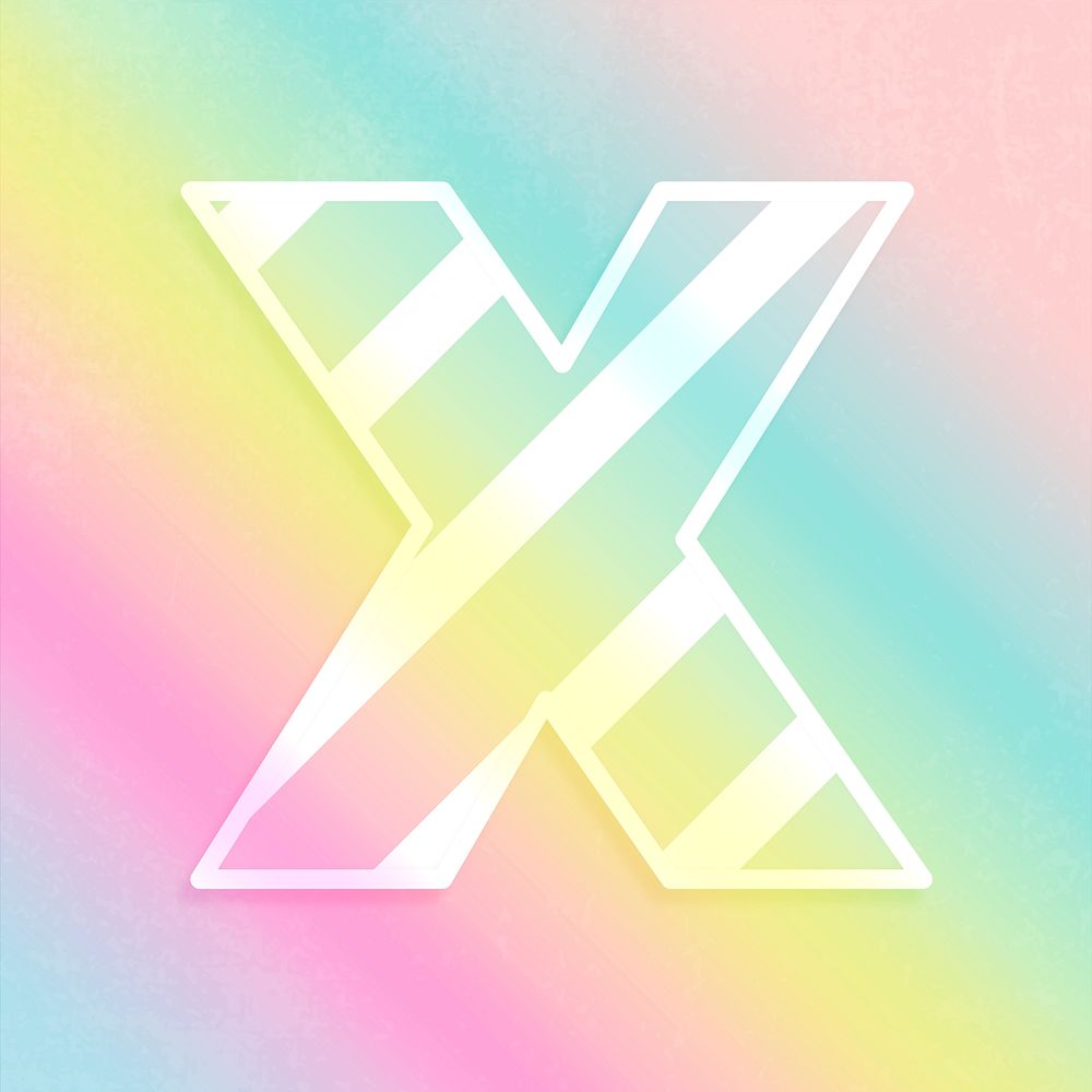 Psd letter x rainbow gradient