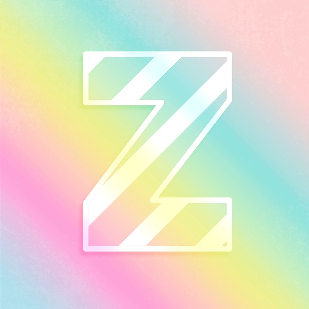 Psd letter z rainbow gradient