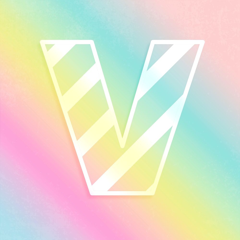 Psd letter v rainbow gradient