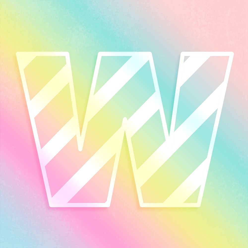 Psd letter w rainbow gradient