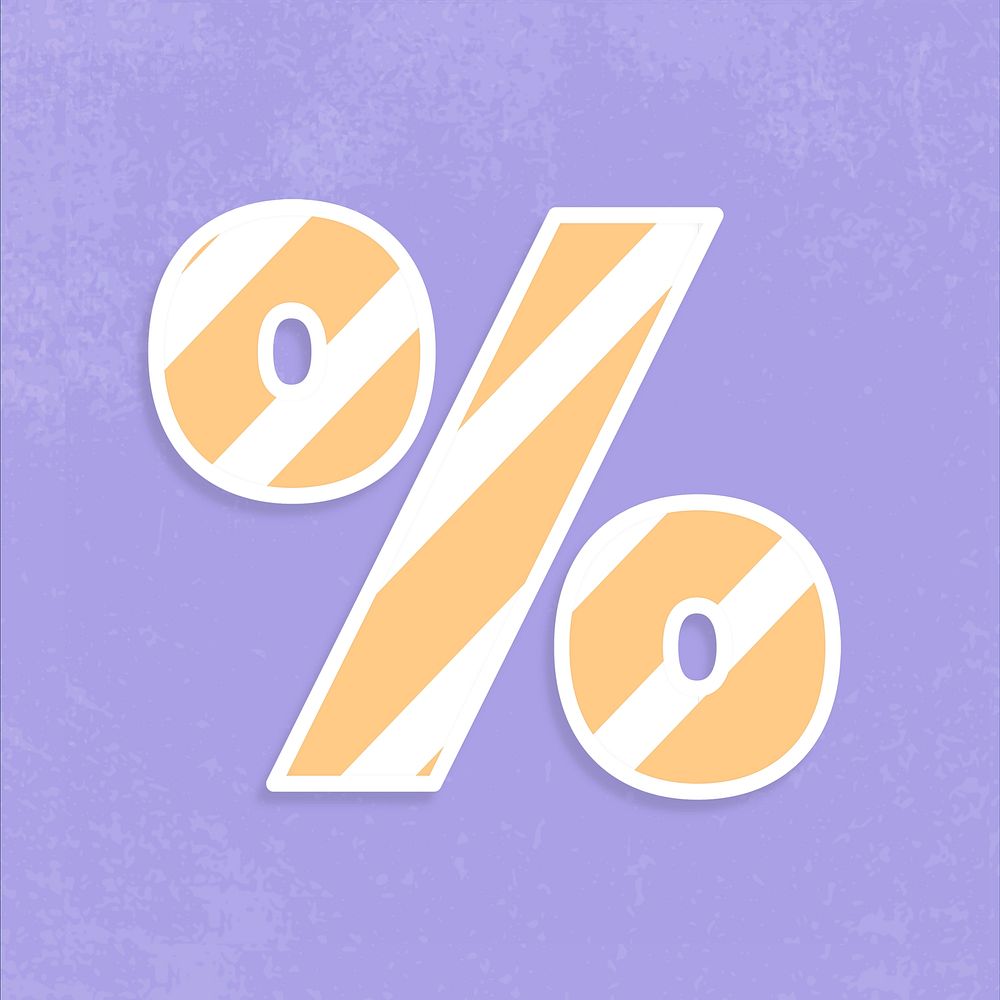 Percentage symbol psd word typography