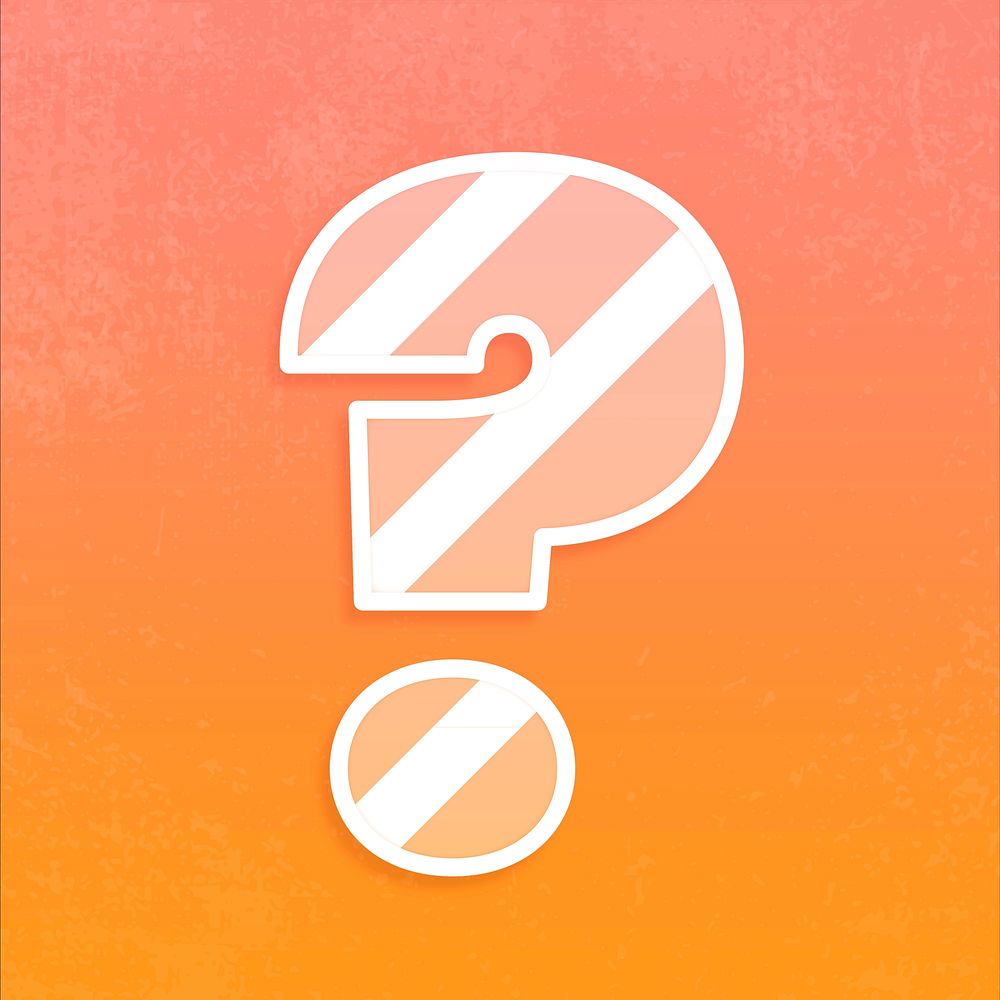 Question mark typography psd two tone font