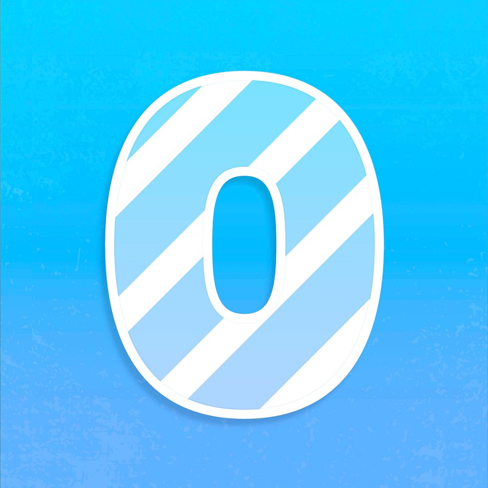 Number 0 bold typography psd