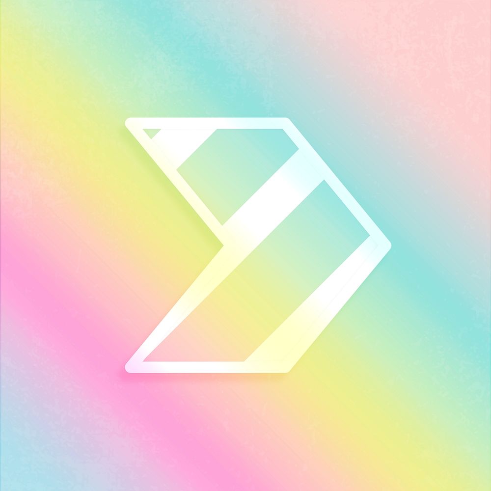 Greater than sign psd rainbow gradient typography