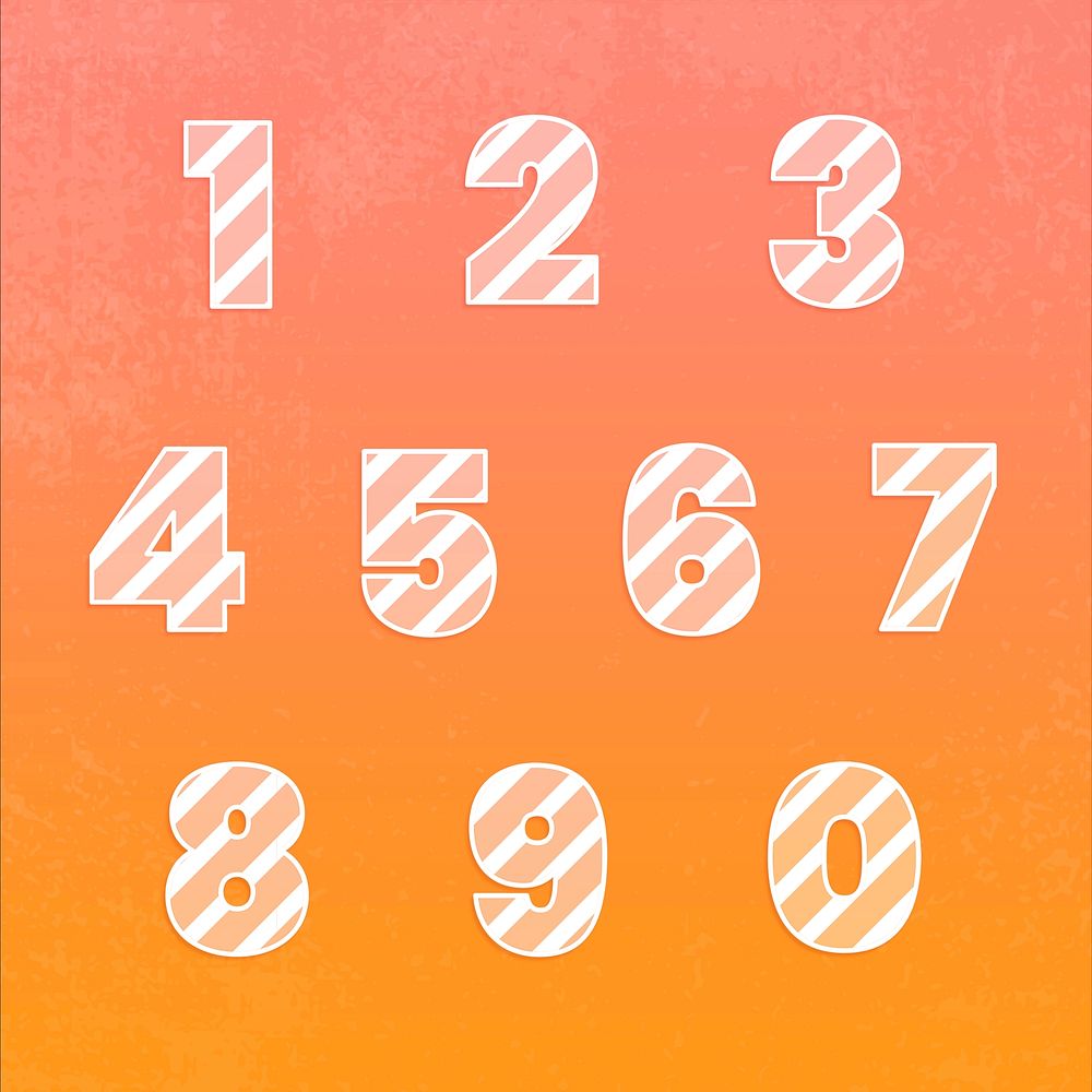 Number set typography psd strip | Premium PSD - rawpixel