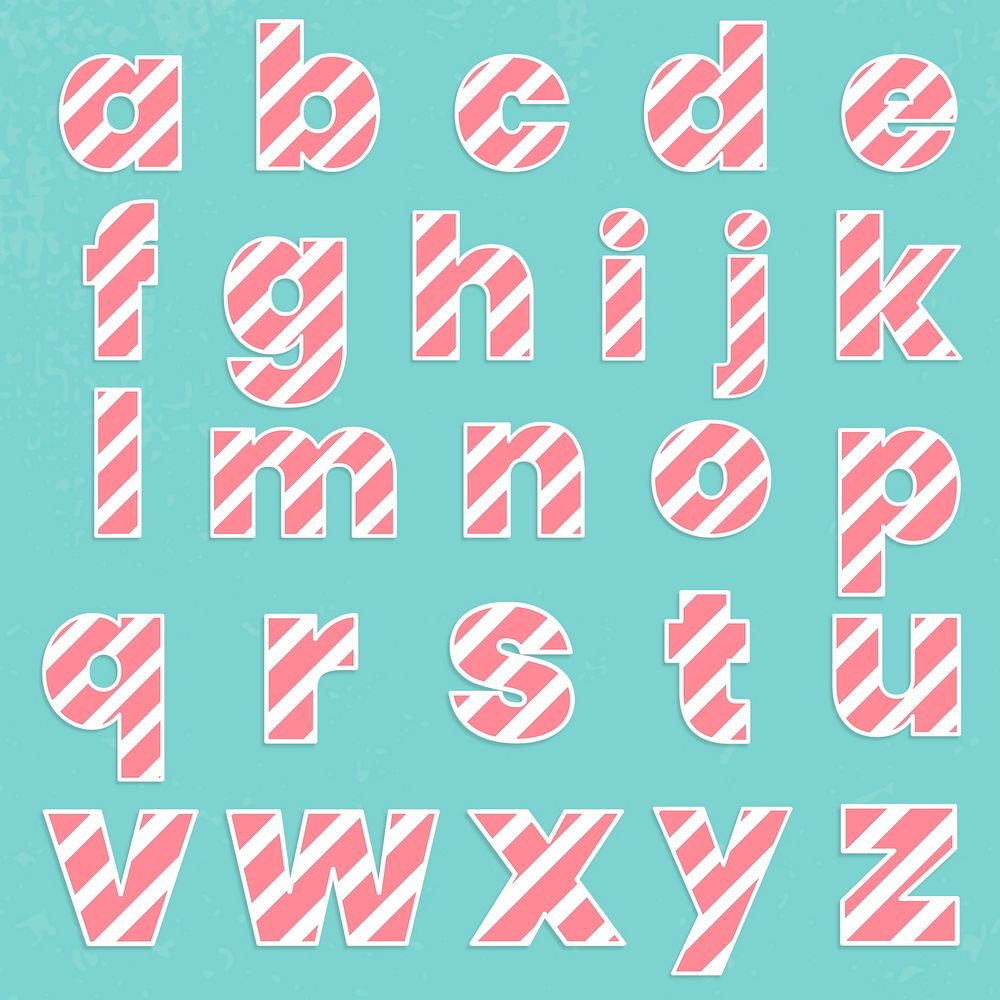 Candy Cane Alphabet Psd Striped | Premium PSD - Rawpixel